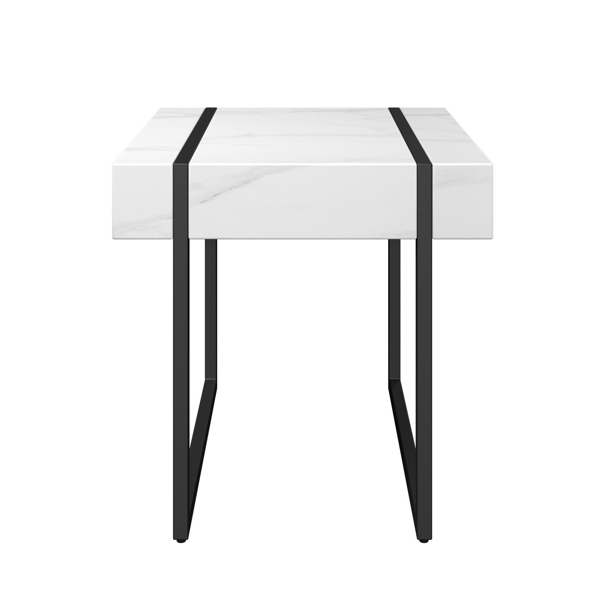 Montblanc White Marble Effect Side Table